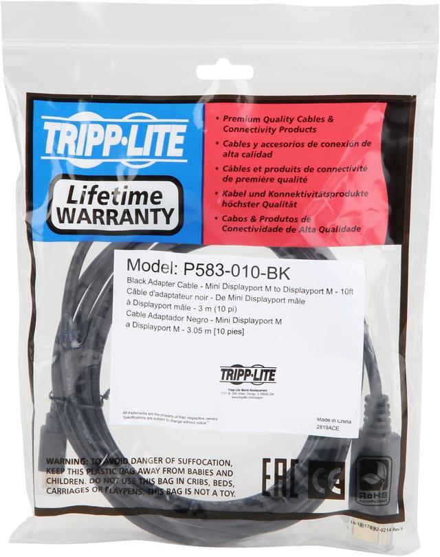 Alt view image 3 of 3 - Tripp Lite Mini DisplayPort to DisplayPort 1.2 Adapter Cable 4K @ 60Hz 10 ft. (P583-010-BK)