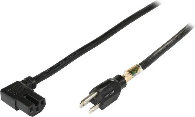 Main image of Tripp Lite Model P019-008-C15RA 8 ft. Heavy-Duty Power Cord, 15A, 14 AWG (NEMA 5-15P to Right-Angle IEC-320-C15)