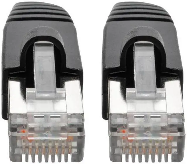 Alt view image 2 of 5 - Tripp Lite Cat6a Snagless Shielded STP Patch Cable 10G, PoE, Black M/M 1 ft. (N262-001-BK)