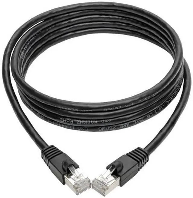 Alt view image 5 of 5 - Tripp Lite Cat6a Snagless Shielded STP Patch Cable 10G, PoE, Black M/M 7 ft. (N262-007-BK)