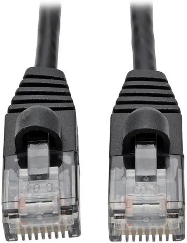 Main image of Tripp Lite Cat6a Gigabit Snagless Molded Slim UTP Patch Cable M/M Black 1ft (N261-S01-BK)