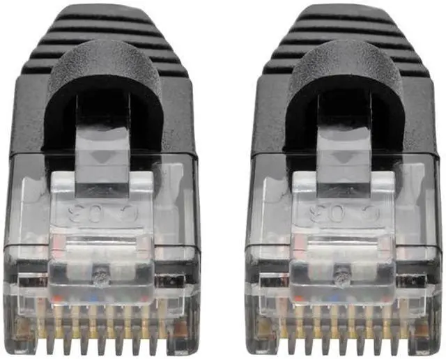 Alt view image 2 of 5 - Tripp Lite Cat6a Gigabit Snagless Molded Slim UTP Patch Cable M/M Black 1ft (N261-S01-BK)