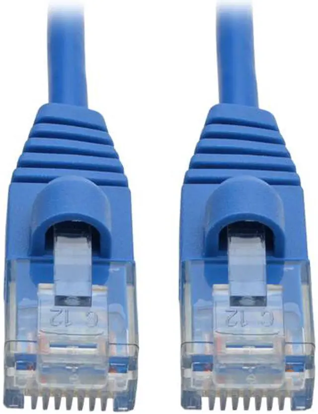 Main image of Tripp Lite Cat6a Gigabit Snagless Molded Slim UTP Patch Cable M/M Blue 1 ft. (N261-S01-BL)