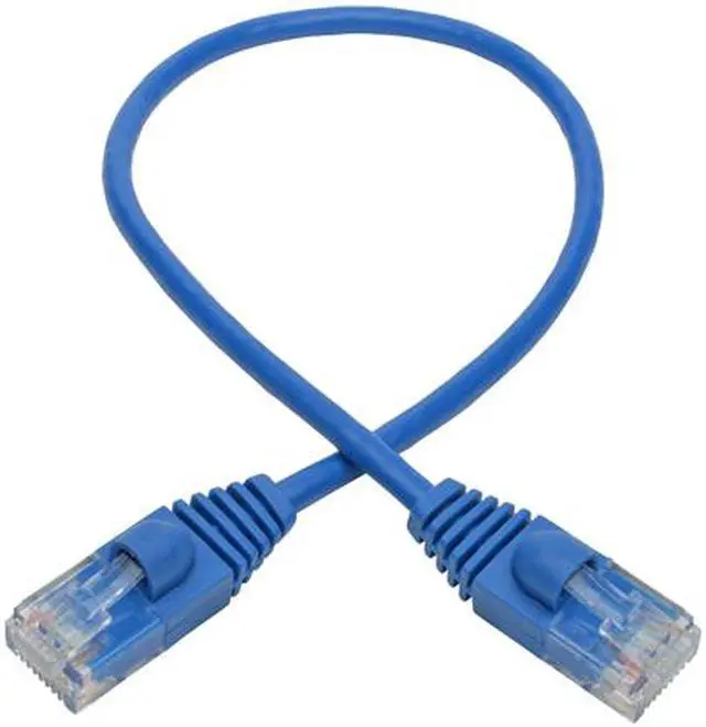 Alt view image 5 of 6 - Tripp Lite Cat6a Gigabit Snagless Molded Slim UTP Patch Cable M/M Blue 1 ft. (N261-S01-BL)