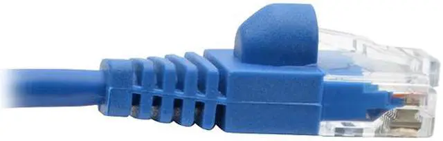 Alt view image 3 of 6 - Tripp Lite Cat6a Gigabit Snagless Molded Slim UTP Patch Cable M/M Blue 1 ft. (N261-S01-BL)