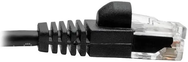 Alt view image 3 of 6 - Tripp Lite Cat6a Gigabit Snagless Molded Slim UTP Patch Cable M/M Black 2 ft. (N261-S02-BK)
