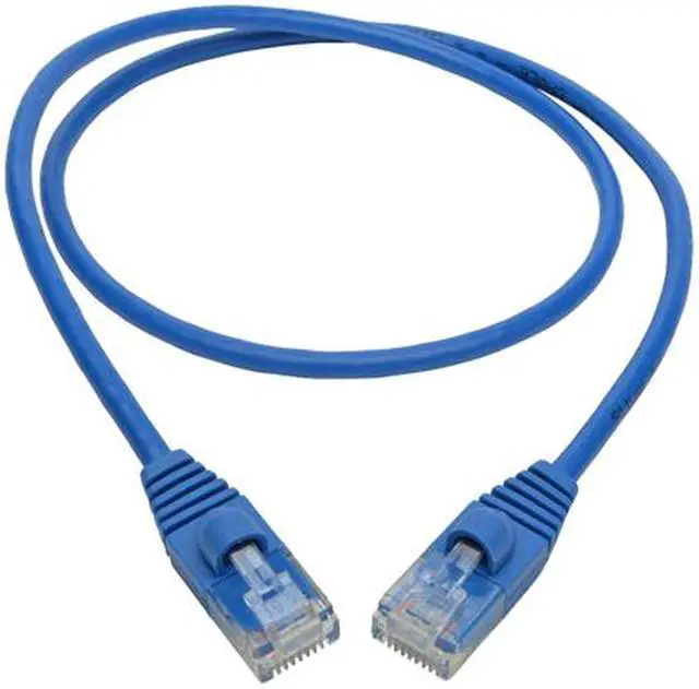 Alt view image 5 of 5 - Tripp Lite Cat6a Gigabit Snagless Molded Slim UTP Patch Cable M/M Blue 2 ft. (N261-S02-BL)