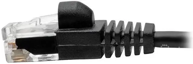 Alt view image 4 of 5 - Tripp Lite Cat6a Gigabit Snagless Molded Slim UTP Patch Cable M/M Black 4 ft. (N261-S04-BK)