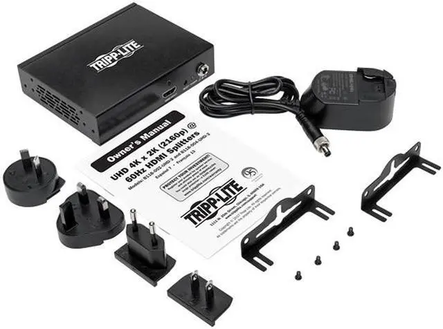 Alt view image 4 of 4 - Tripp Lite 4-Port 4K 3D HDMI Splitter HDCP 2.2 for Ultra HD Video w/ Audio (B118-004-UHD-2)