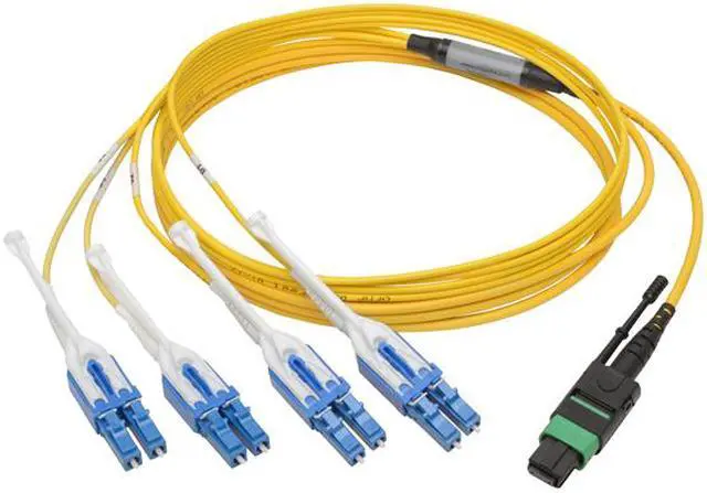 Alt view image 2 of 8 - Tripp Lite MTP/MPO (APC) to 8xLC SMF Fiber Breakout Cable QSFP+ 40/100Gb 2M (N390-02M-8LC-AP)