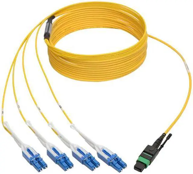 Alt view image 2 of 8 - Tripp Lite MTP/MPO (APC) to 8xLC SMF Fiber Breakout Cable QSFP+ 40/100Gb 5M (N390-05M-8LC-AP)