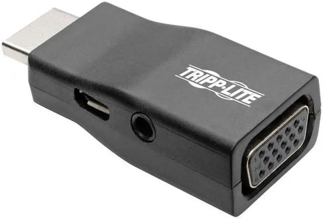 Alt view image 2 of 6 - Tripp Lite HDMI to VGA Adapter Converter with Audio Compact M/F 1080p @60Hz (P131-000-A)