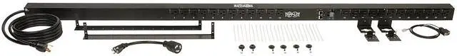 Alt view image 7 of 7 - Tripp Lite 1.9 kW Single-Phase Switched PDU, LX Platform, Outlet Monitoring, 120V Outlets (24 x NEMA 5-15/20R), L5-20P Plug, 0U, TAA (PDUMVR20NETLX)