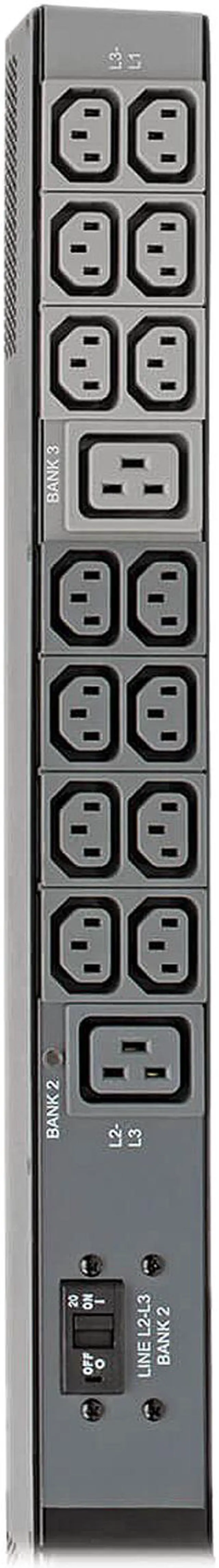 Alt view image 4 of 7 - Tripp Lite 10kW 3-Phase Monitored PDU, LX Interface, 200 / 208 / 240V Outlets (42 x C13 / 6 x C19), LCD, NEMA L21-30P, 6.0 Feet Cord, 0U Height, TAA (PDU3EVN6L2130B)