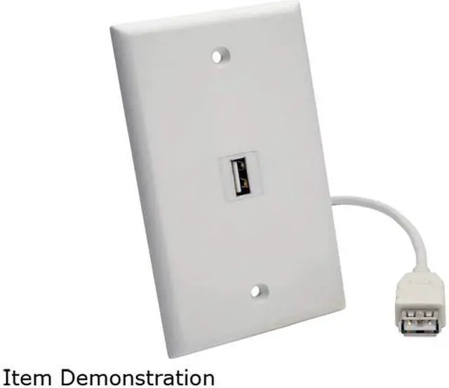Alt view image 5 of 5 - Tripp Lite USB 2.0 All-in-One Keystone/Panel Mount Coupler Cable (F/F), Angled Connector, White, 1 ft. (U060-001-KPA-WH)
