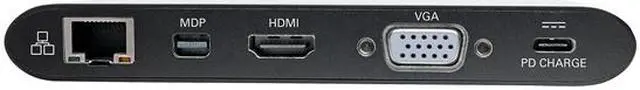 Alt view image 3 of 7 - Tripp Lite USB C Docking Station 4k USB Hub HDMI VGA mDP Gbe Charging Black (U442-DOCK1-B)