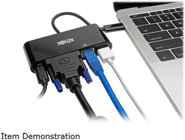 Alt view image 7 of 7 - Tripp Lite USB C to DVI Multiport Adapter Converter Dock USB Type C to DVI (U444-06N-DGUB-C)