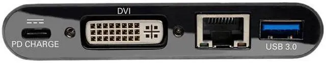 Alt view image 3 of 7 - Tripp Lite USB C to DVI Multiport Adapter Converter Dock USB Type C to DVI (U444-06N-DGUB-C)