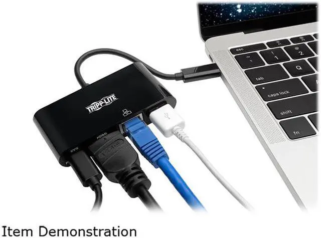 Alt view image 7 of 7 - Tripp Lite USB C to HDMI Multiport Adapter Dock 4K USB Type C to HDMI Black (U444-06N-H4GUBC)