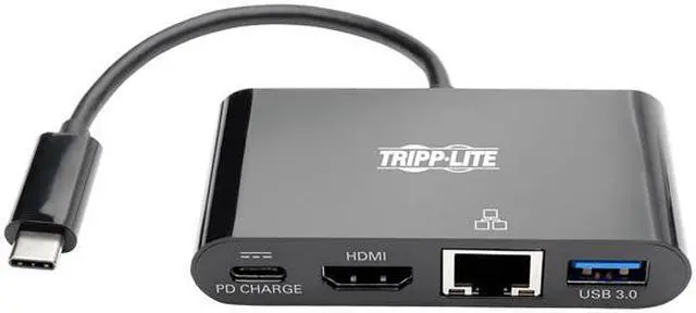 Alt view image 2 of 7 - Tripp Lite USB C to HDMI Multiport Adapter Dock 4K USB Type C to HDMI Black (U444-06N-H4GUBC)