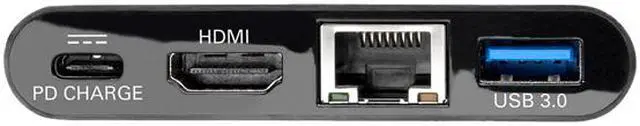 Alt view image 3 of 7 - Tripp Lite USB C to HDMI Multiport Adapter Dock 4K USB Type C to HDMI Black (U444-06N-H4GUBC)