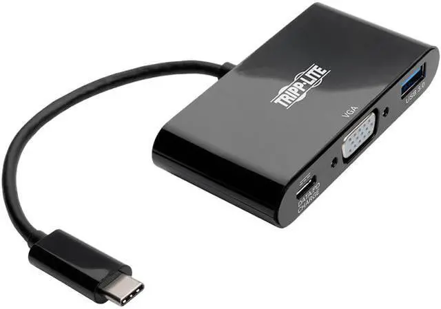 Main image of Tripp Lite USB C to VGA Multiport Adapter w/USB Hub PD Charging 1080p Black (U444-06N-VUB-C)