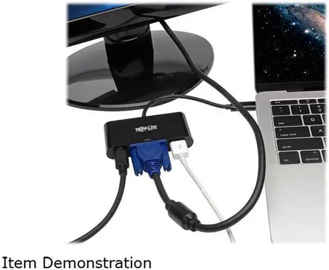 Alt view image 4 of 4 - Tripp Lite USB C to VGA Multiport Adapter w/USB Hub PD Charging 1080p Black (U444-06N-VUB-C)