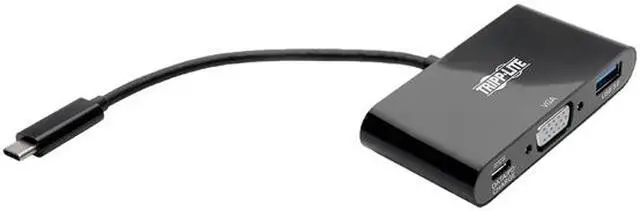 Alt view image 2 of 4 - Tripp Lite USB C to VGA Multiport Adapter w/USB Hub PD Charging 1080p Black (U444-06N-VUB-C)