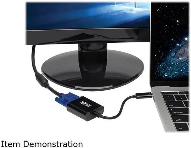 Alt view image 5 of 5 - Tripp Lite USB C to VGA Adapter Converter 1080P M/F Black USB Type C to VGA (U444-06N-VB-AM)