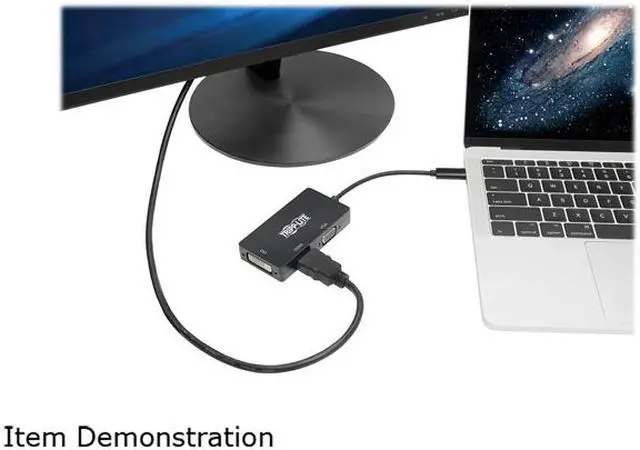 Alt view image 8 of 8 - Tripp Lite USB C Multiport Adapter HDMI / DVI / VGA 4Kx2K USB Type C Black (U444-06N-HDV4KB)