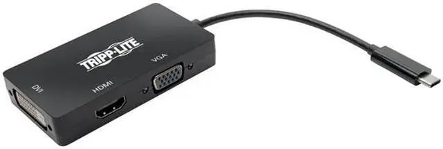 Alt view image 2 of 8 - Tripp Lite USB C Multiport Adapter HDMI / DVI / VGA 4Kx2K USB Type C Black (U444-06N-HDV4KB)