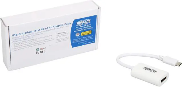 Alt view image 4 of 4 - Tripp Lite USB C to DisplayPort Adapter Converter 4K White USB Type C to DP (U444-06N-DP4K6W)
