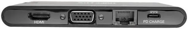 Alt view image 2 of 6 - Tripp Lite USB C Docking Station HDMI VGA GbE PD Charging USB Hub 4K Black (U442-DOCK3-B)