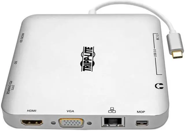 Alt view image 2 of 5 - Tripp Lite USB C Docking Station w/ USB Hub mDP HDMI VGA GbE PD Charging 4K (U442-DOCK2-S)
