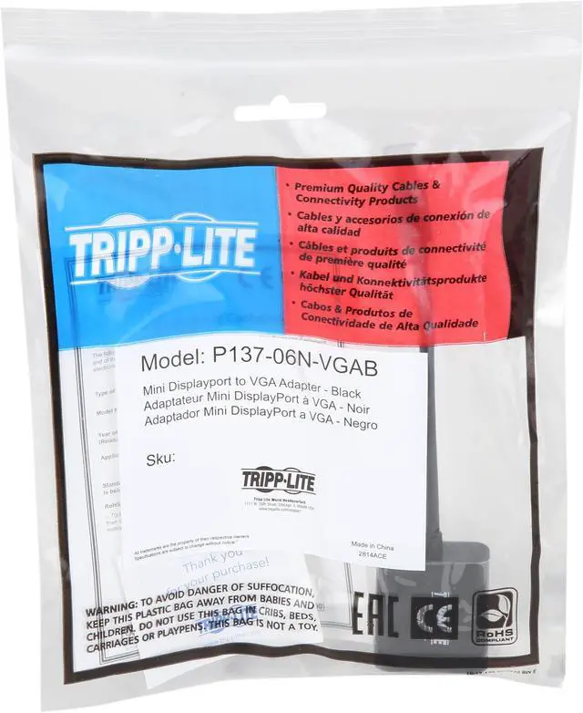Alt view image 3 of 3 - Tripp Lite Mini DisplayPort to VGA Adapter Active 1080p Black mDP to VGA (P137-06N-VGAB)