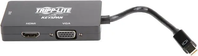 Alt view image 3 of 6 - Tripp Lite Mini DisplayPort 1.2 to VGA/DVI/HDMI Adapter Converter 4K Black (P137-06N-HDVK6B)