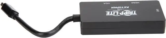 Alt view image 5 of 6 - Tripp Lite Mini DisplayPort 1.2 to VGA/DVI/HDMI Adapter Converter 4K Black (P137-06N-HDVK6B)