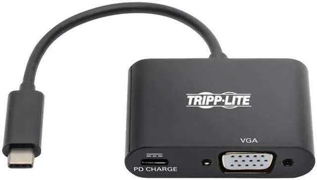 Alt view image 2 of 8 - Tripp Lite USB C to VGA Adapter w/PD Charging 1080p Black USB Type C to VGA (U444-06N-VB-C)