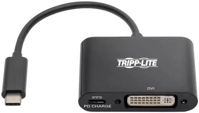 Alt view image 2 of 8 - Tripp Lite USB C to DVI Adapter w/PD Charging 1080p Black USB Type C to DVI (U444-06N-DB-C)