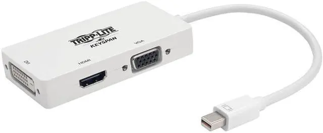 Alt view image 6 of 13 - Tripp Lite Mini DisplayPort to VGA/DVI/HDMI Adapter Converter mDP 6in White (P137-06N-HDVW)