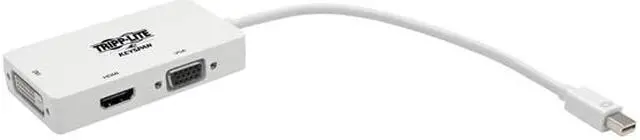 Alt view image 7 of 13 - Tripp Lite Mini DisplayPort to VGA/DVI/HDMI Adapter Converter mDP 6in White (P137-06N-HDVW)