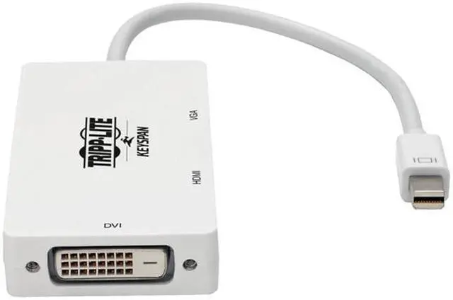 Alt view image 8 of 13 - Tripp Lite Mini DisplayPort to VGA/DVI/HDMI Adapter Converter mDP 6in White (P137-06N-HDVW)
