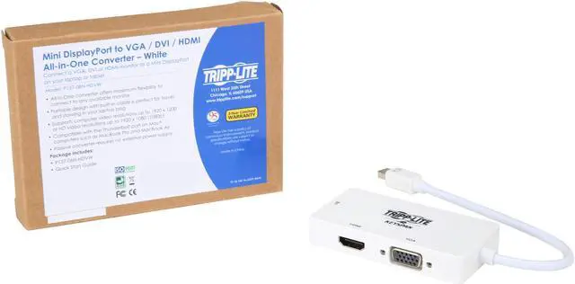 Alt view image 5 of 13 - Tripp Lite Mini DisplayPort to VGA/DVI/HDMI Adapter Converter mDP 6in White (P137-06N-HDVW)