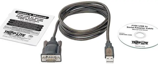 Alt view image 8 of 8 - Tripp Lite FTDI USB to Serial RS-232 Adapter Cable w/ COM Retention M/M 5ft (U209-005-COM)