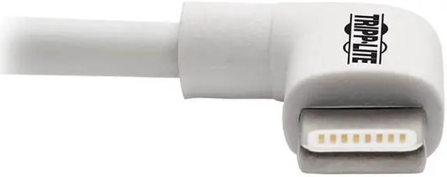 Alt view image 6 of 7 - Tripp Lite Lightning to USB Sync Charge Right-Angle iPhone iPad White 3ft (M100-003-LRA-WH)