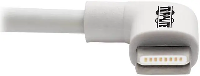 Alt view image 4 of 7 - Tripp Lite Lightning to USB Sync Charge Right-Angle iPhone iPad White 6ft (M100-006-LRA-WH)