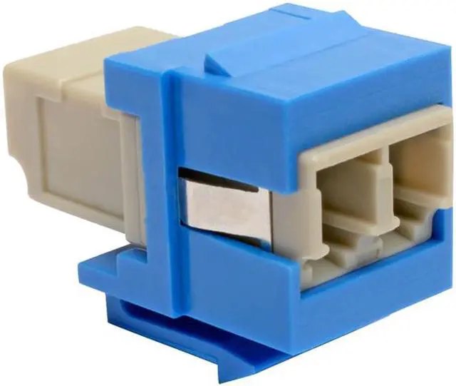 Main image of Tripp Lite Duplex Multimode Fiber Coupler Keystone Jack LC to LC Blue (N455-000-BL-KJ)