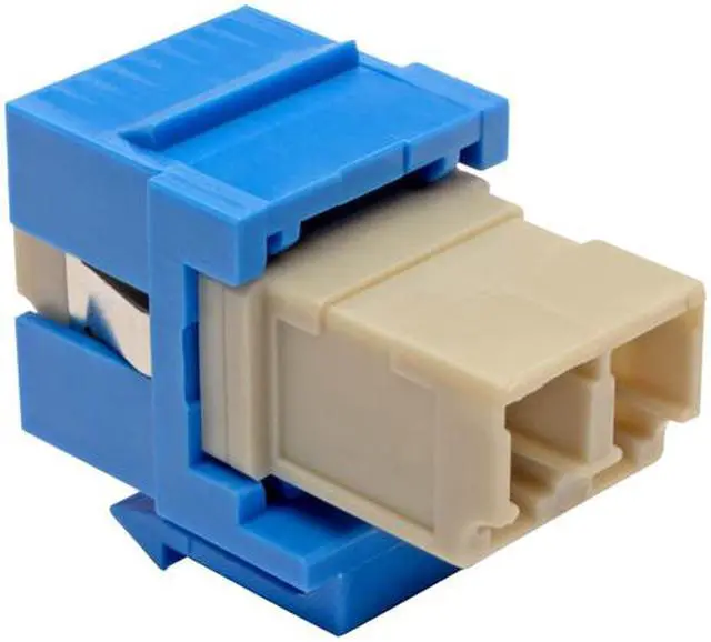 Alt view image 2 of 2 - Tripp Lite Duplex Multimode Fiber Coupler Keystone Jack LC to LC Blue (N455-000-BL-KJ)