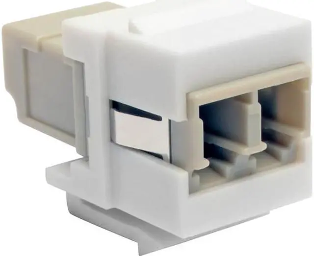 Main image of Tripp Lite Duplex Multimode Fiber Coupler Keystone Jack LC to LC White (N455-000-WH-KJ)