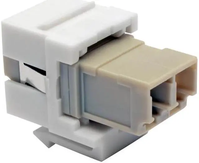 Alt view image 2 of 2 - Tripp Lite Duplex Multimode Fiber Coupler Keystone Jack LC to LC White (N455-000-WH-KJ)